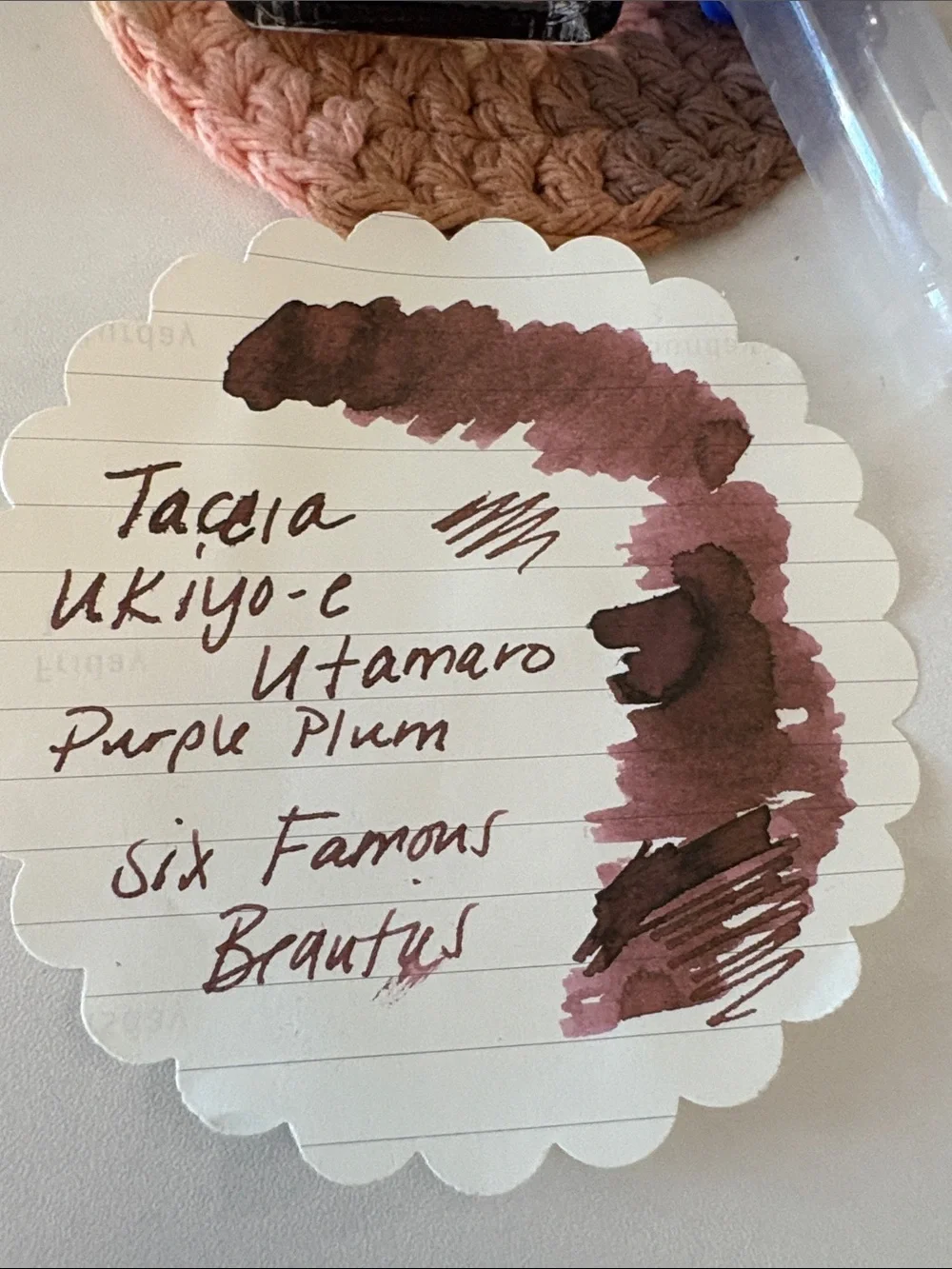TACCIA Ukiyo-e Utamaro Umemurasaki Plum Ink Sample 4ml